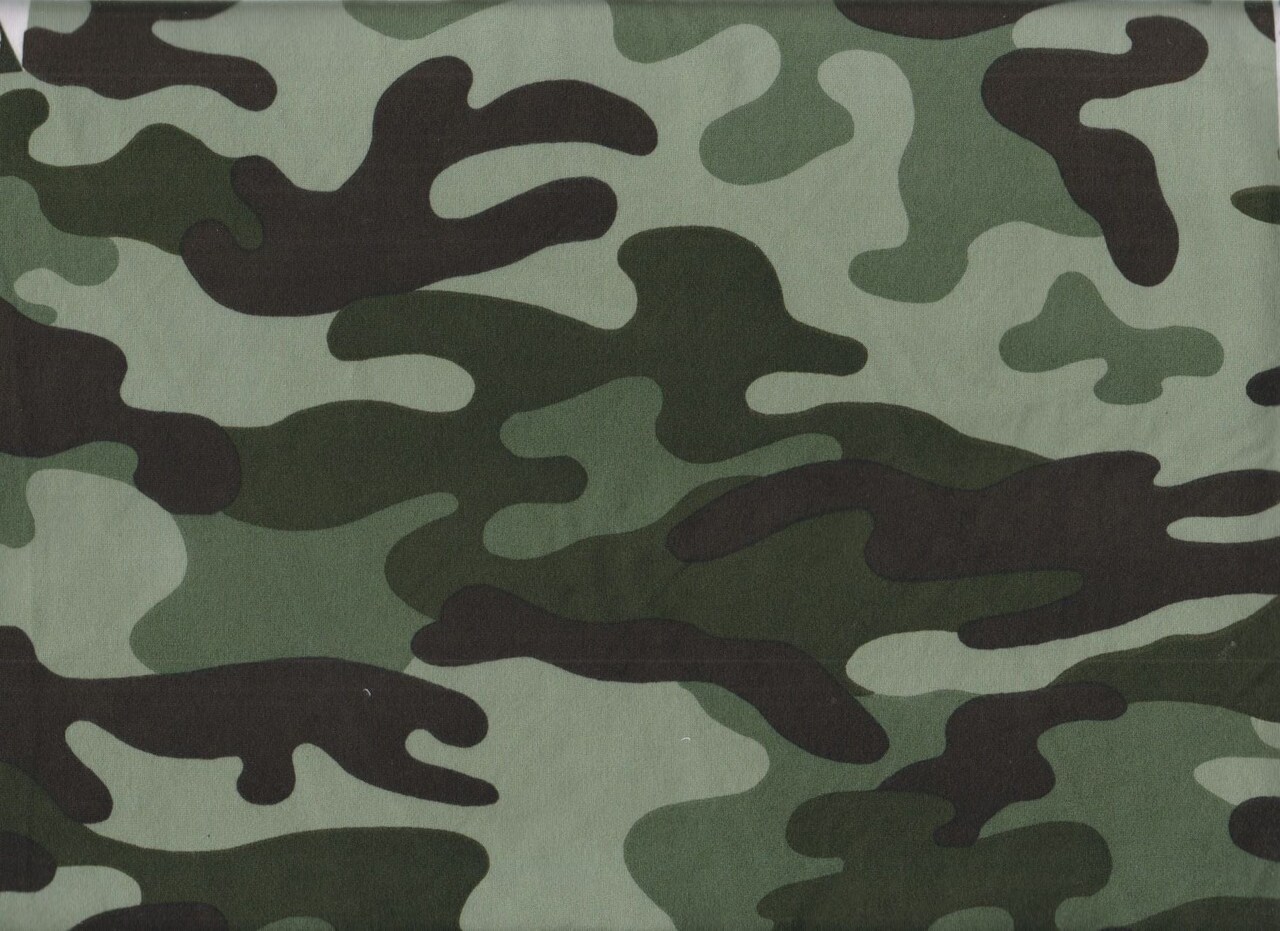 1 Yard DTY Brushed Camo Print Polyester Spandex Fabric 58/60" Width